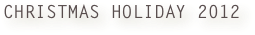 CHRISTMAS HOLIDAY 2012